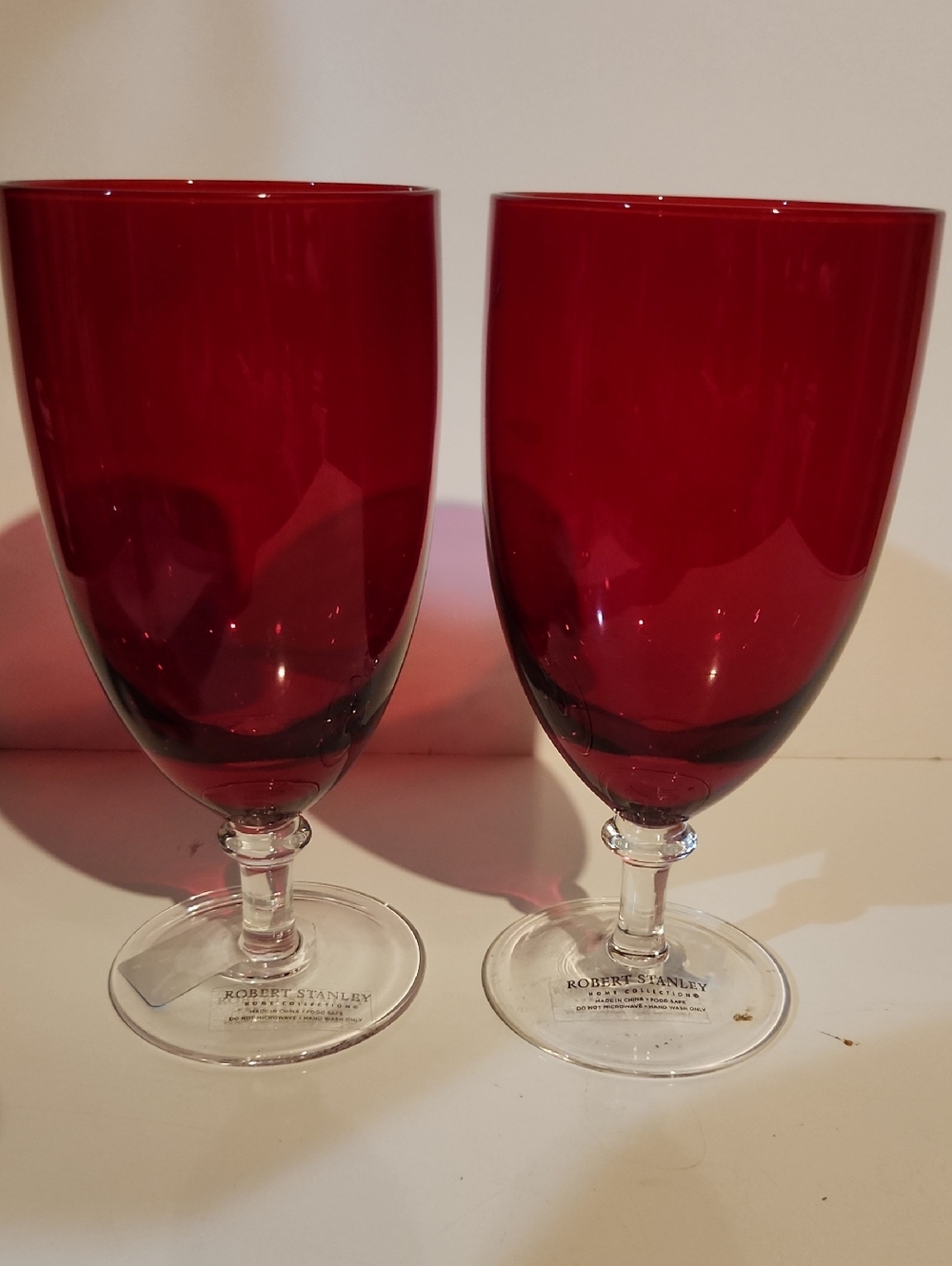 Robert Stanley Ruby Red Stemmed Glasses - Set of 2